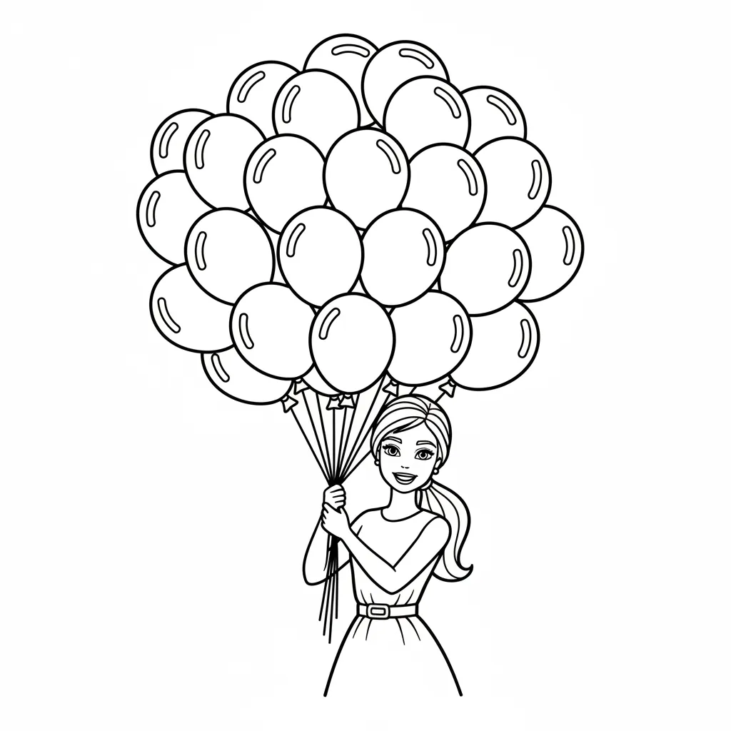 Barbie para colorear y recortar