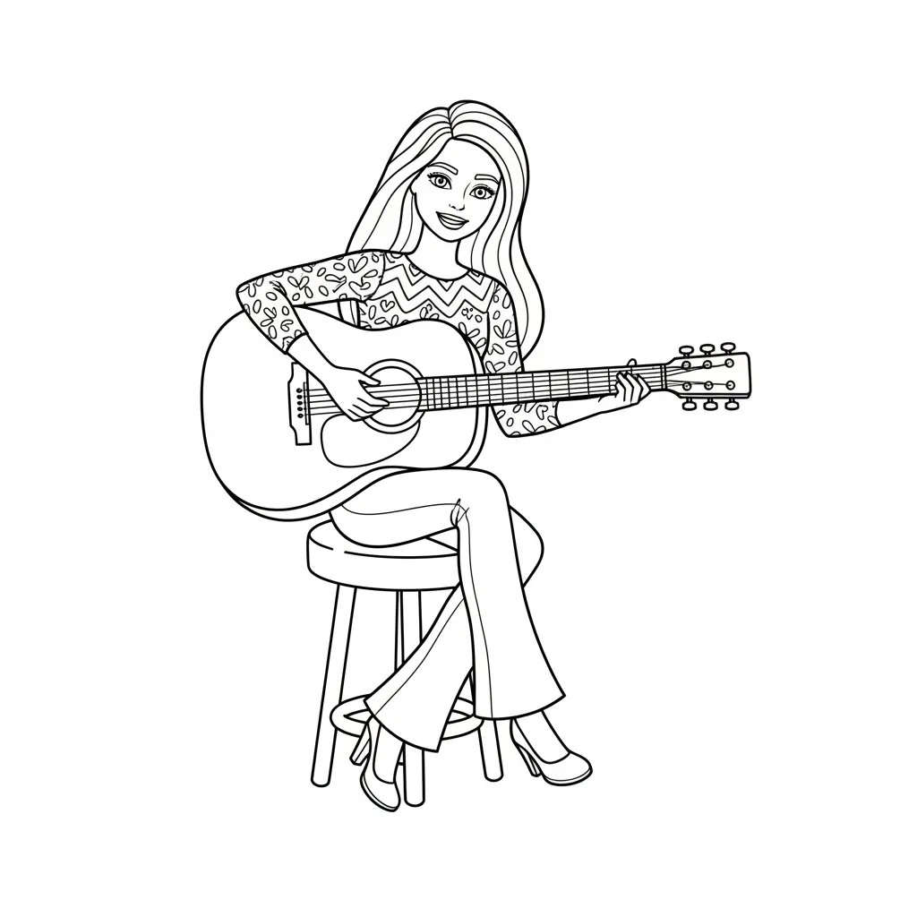 imagen para colorear Barbie niño