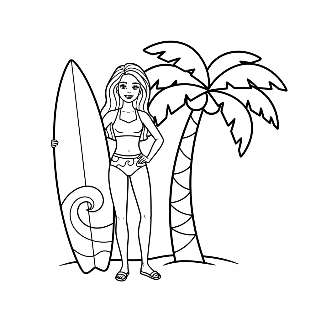 Barbie para colorear para niños para imprimir gratis