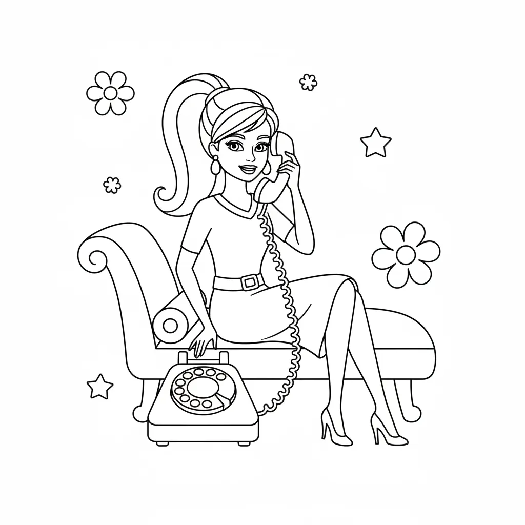 Barbie para colorear para primaria 1