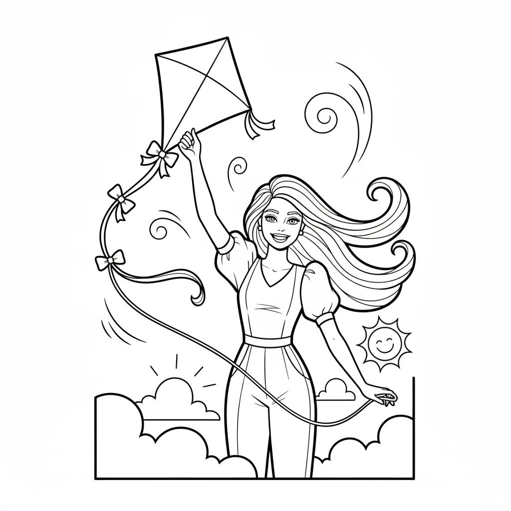 Barbie para colorear para imprimir gratis 1