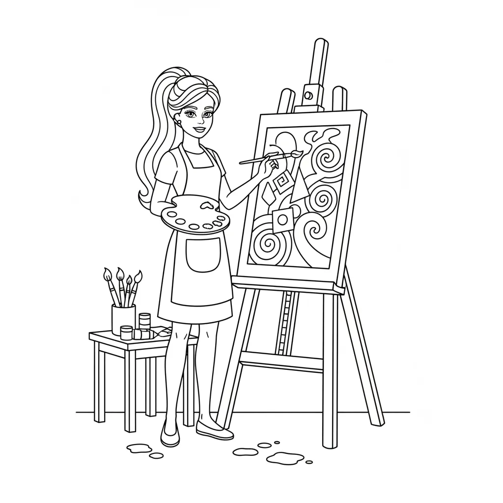 Barbie para colorear y aprendizaje