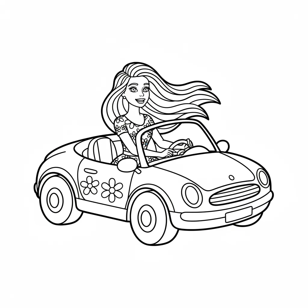 Barbie para colorear para niño de 5 años