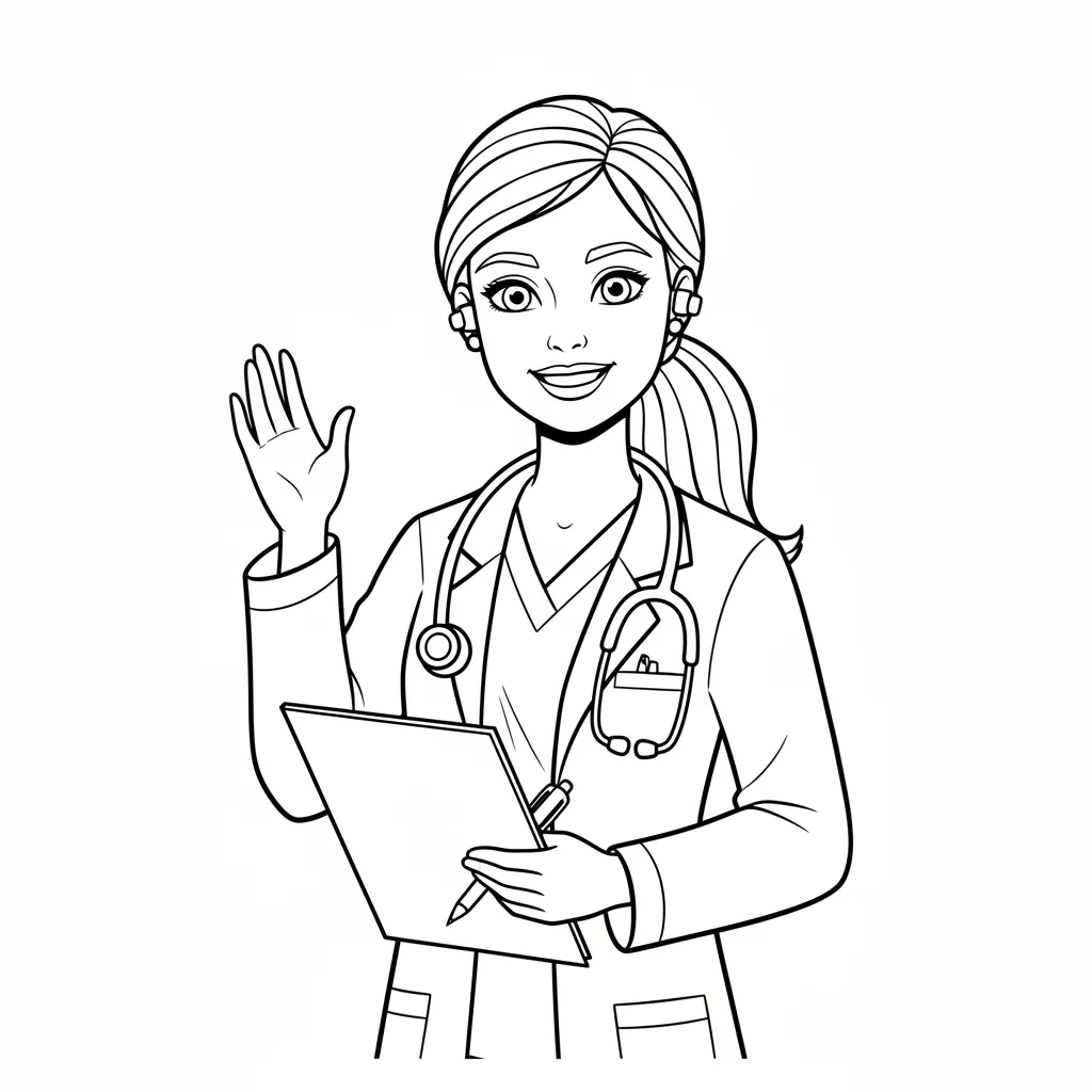 Barbie para colorear y recortar para imprimir