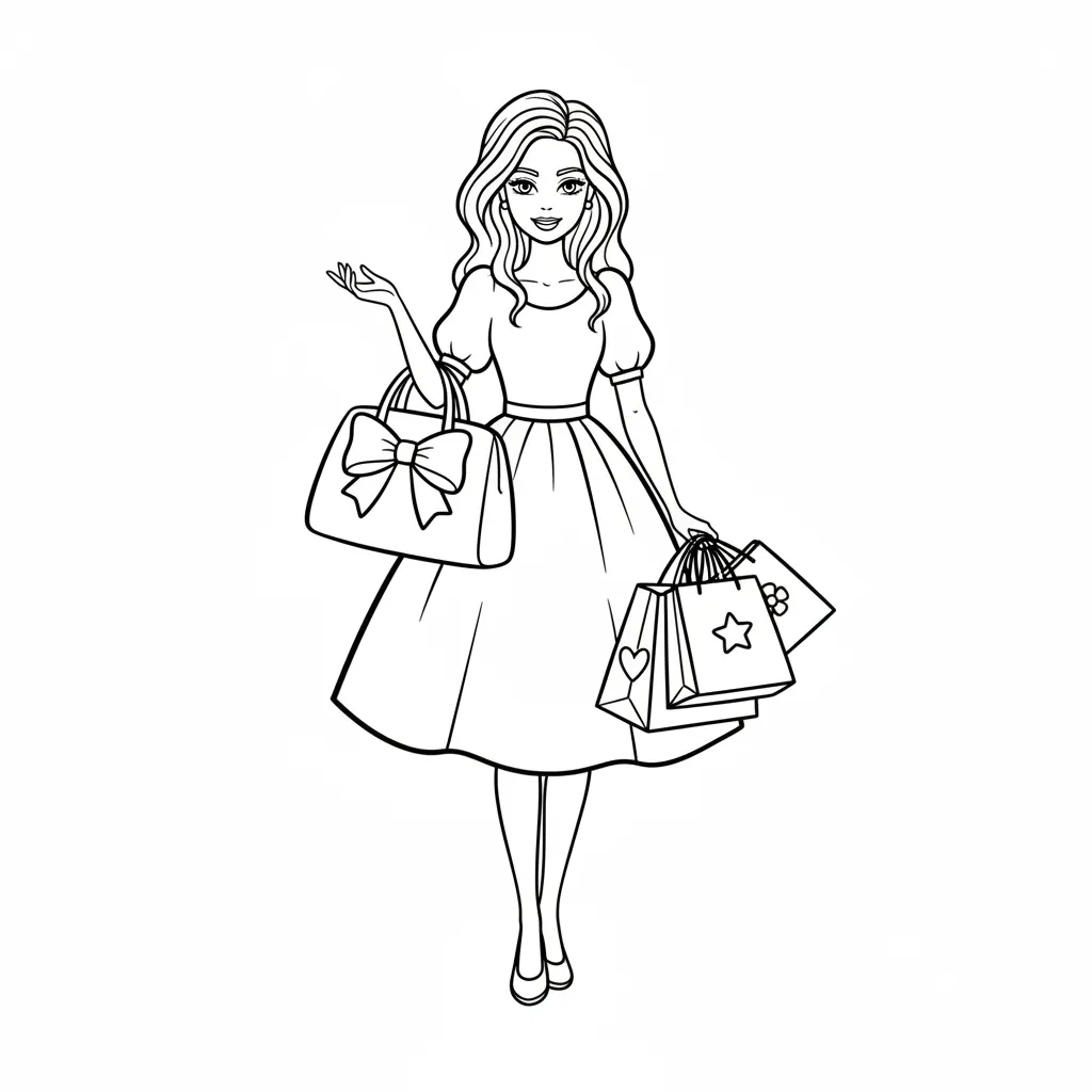 Barbie para colorear para imprimir para niño de 9 años