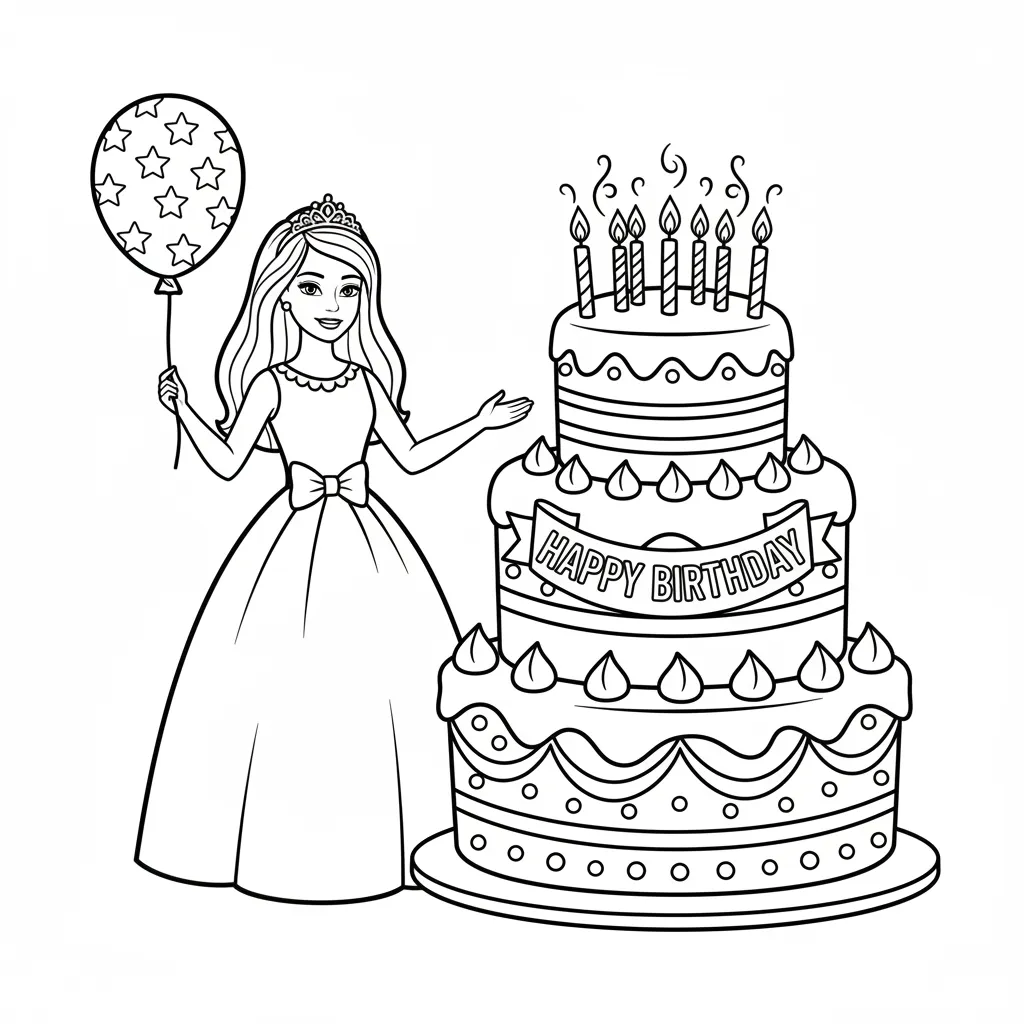 Barbie para colorear para imprimir para niño de 4 años