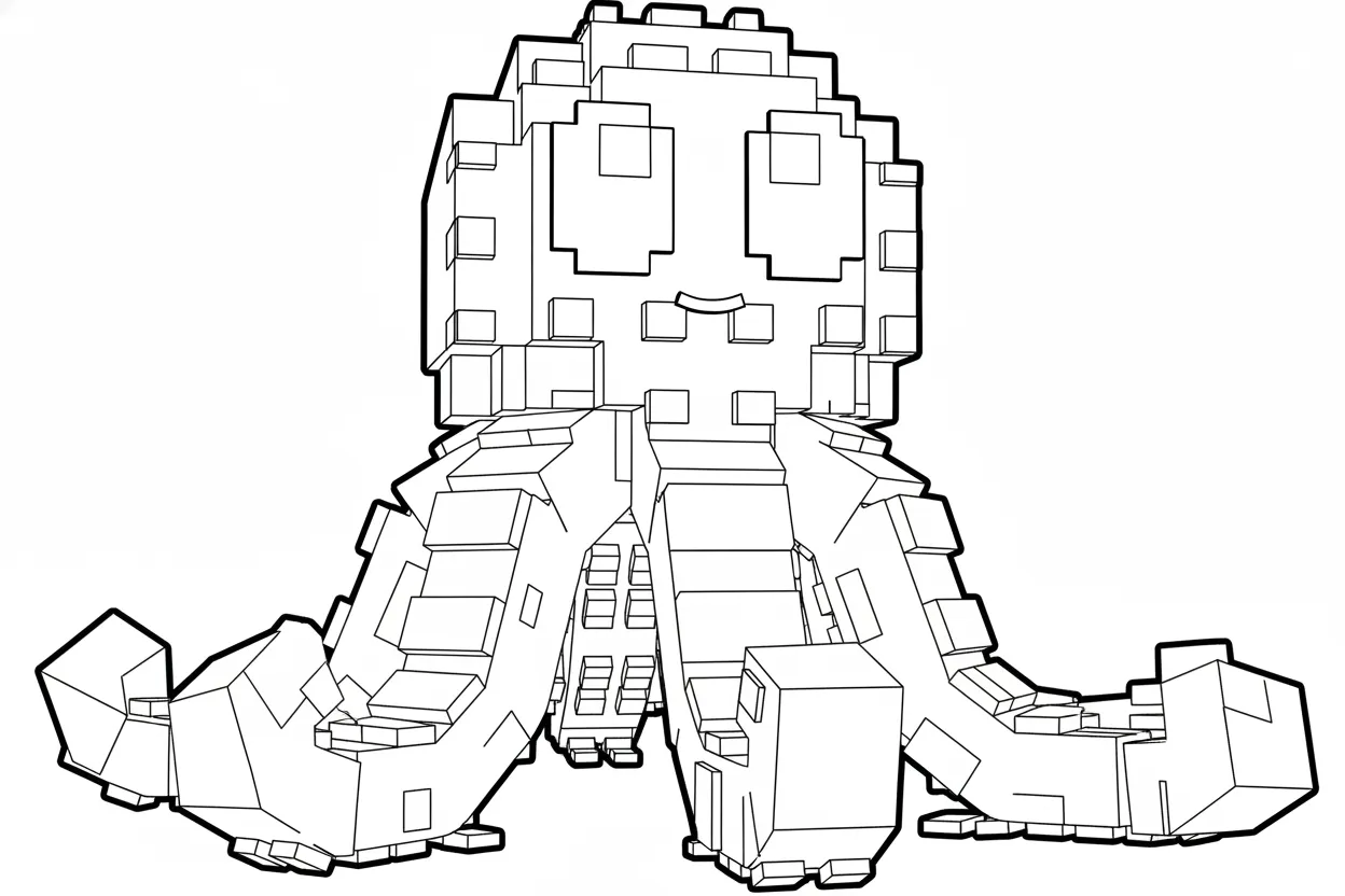 Blueberrinni Octopussini para colorear para imprimir para niño de 4 años