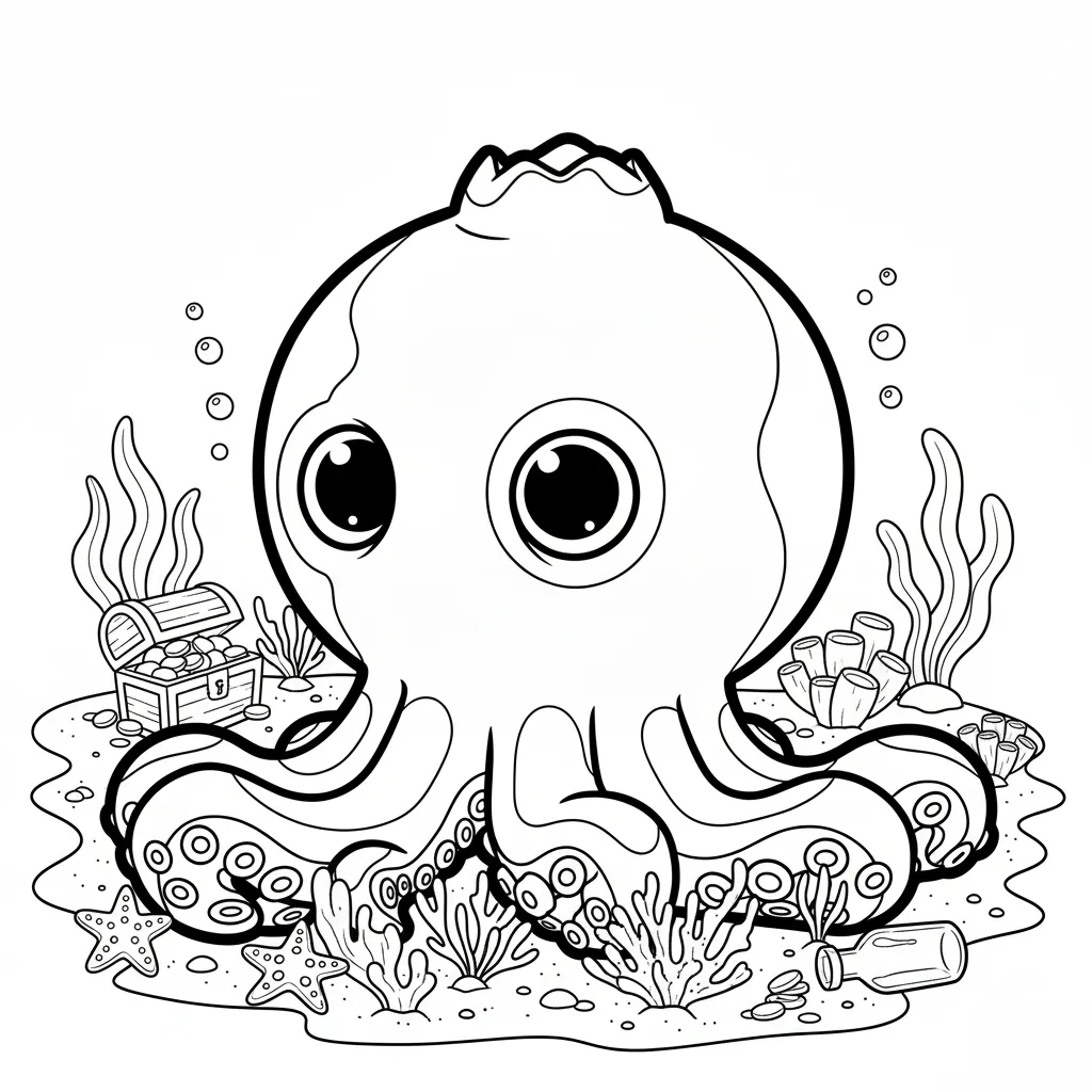 Blueberrinni Octopussini para colorear para niño de 3 años