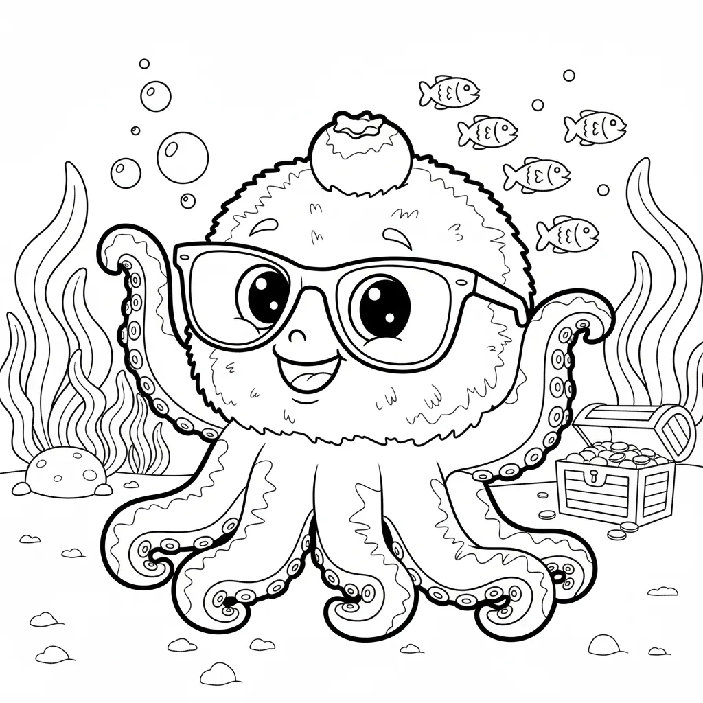 Blueberrinni Octopussini para colorear para imprimir para niño de 10 años 1