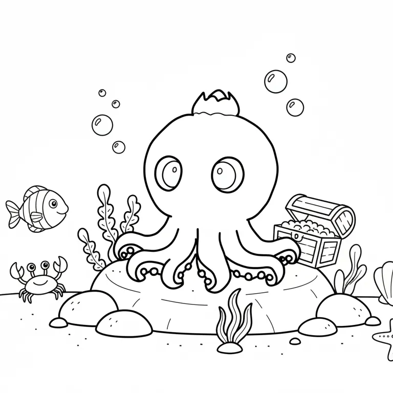 Blueberrinni Octopussini para colorear para niños para imprimir gratis