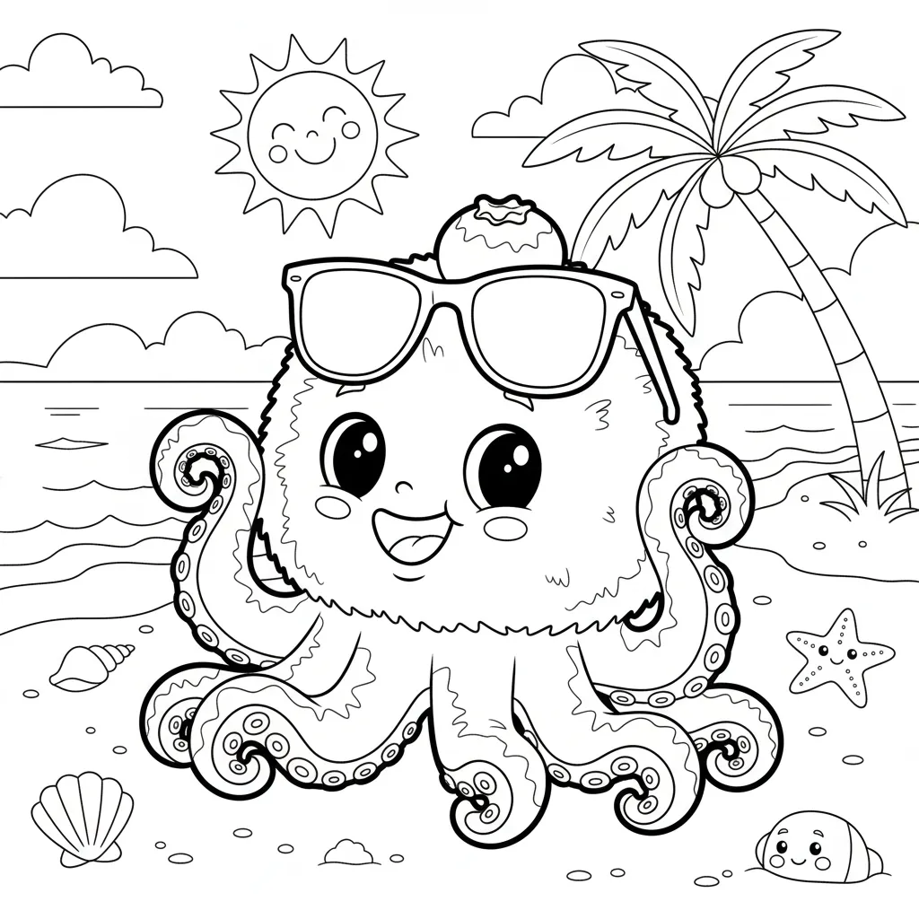 Blueberrinni Octopussini para colorear para imprimir para niño de 8 años