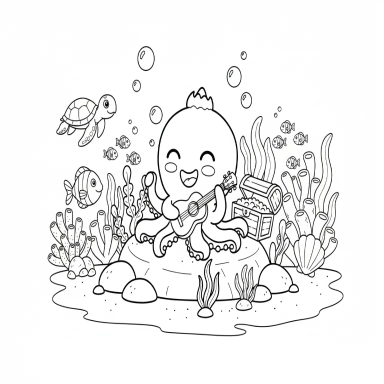 Blueberrinni Octopussini para colorear gratis para imprimir