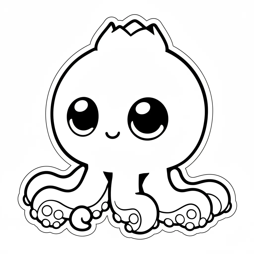Blueberrinni Octopussini para colorear para imprimir kawaii