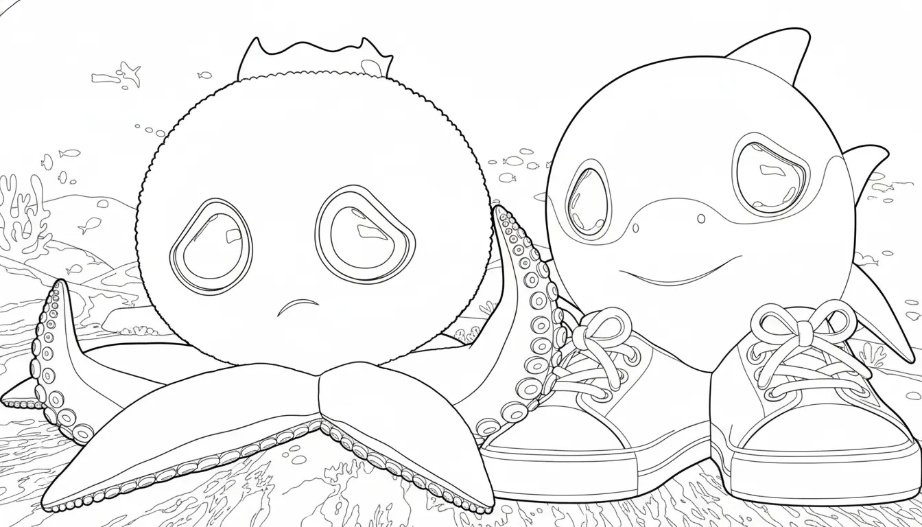 Blueberrinni Octopussini para colorear y recortar