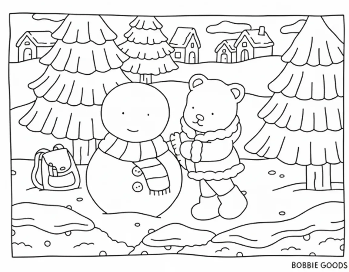 Bobbie Goods De Navidad de niño para colorear para imprimir