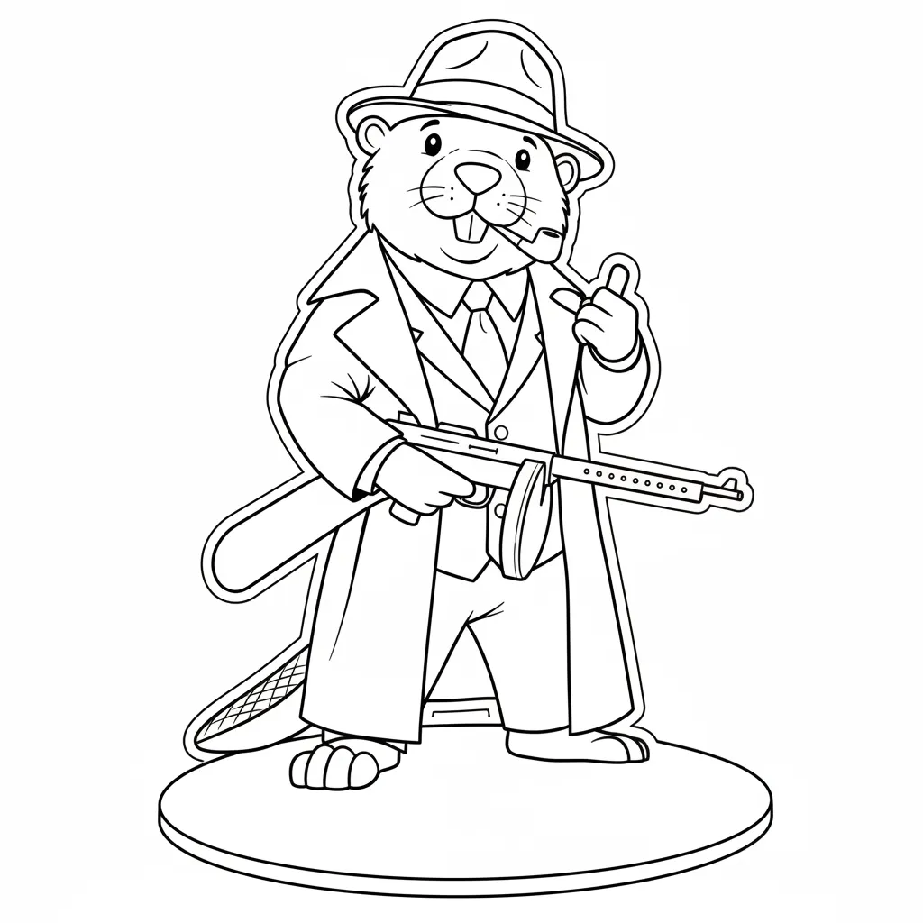 Bobrito Bandito11 para colorear para imprimir para niño de 7 años