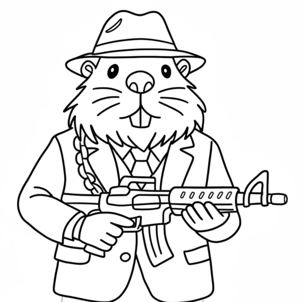 Bobrito Bandito3 para colorear y recortar