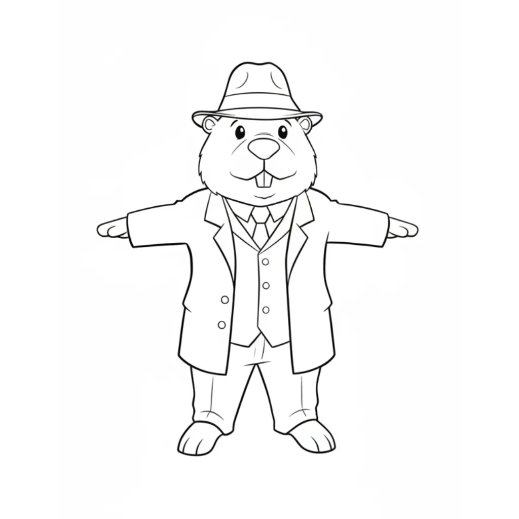 Bobrito Bandito7 para colorear para imprimir para niños