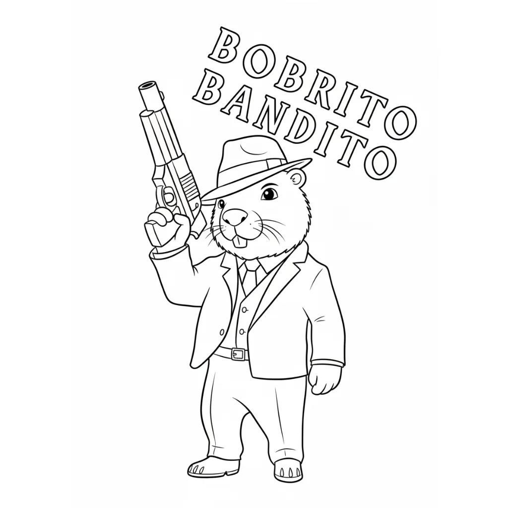 Bobrito Bandito8 para colorear gratis