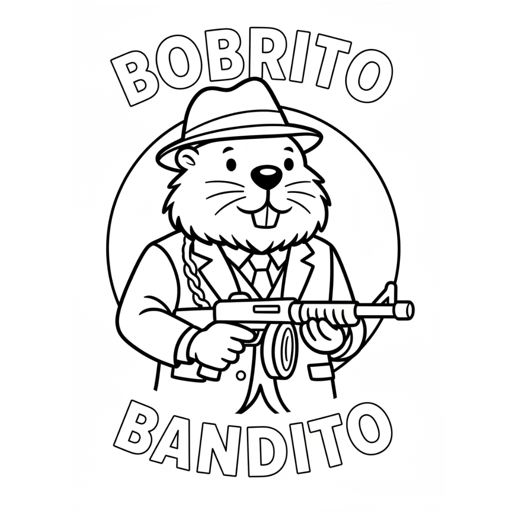 Bobrito Bandito9 para colorear gratis