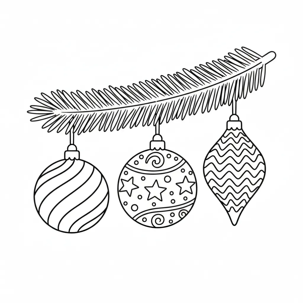 Bolas De Navidad11 para colorear para niños