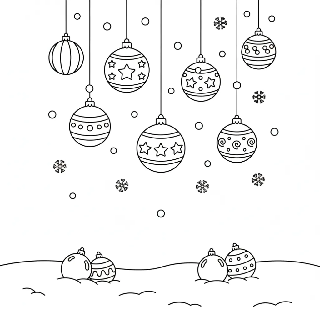 Bolas De Navidad14 de niño para colorear para imprimir