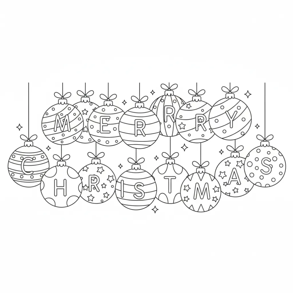 Bolas De Navidad3 para colorear para niño de 7 años