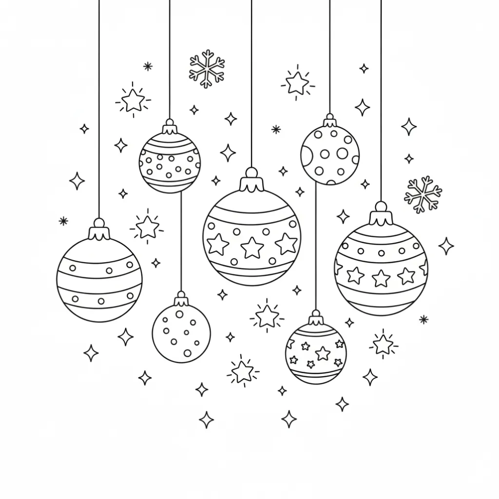 Bolas De Navidad5 para colorear para imprimir