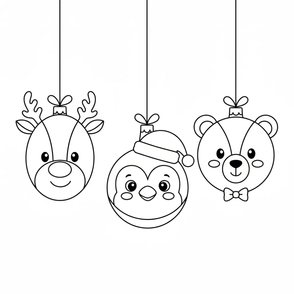 Bolas De Navidad6 para colorear para imprimir gratis