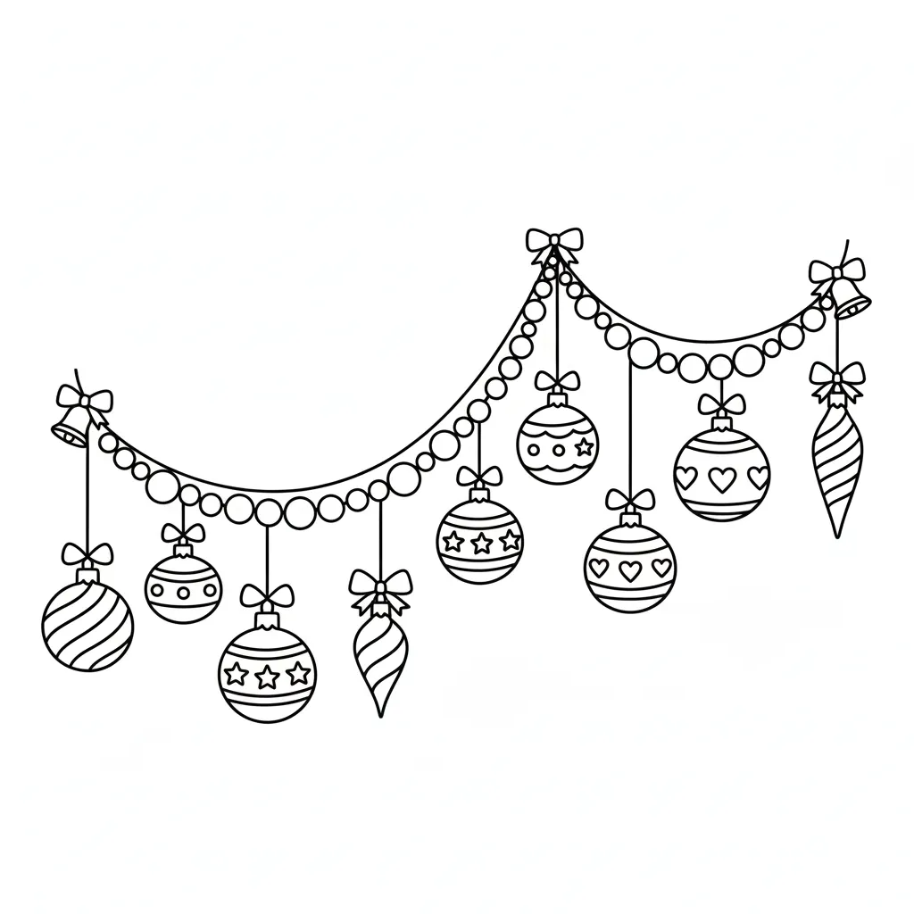 Bolas De Navidad7 para colorear para imprimir kawaii