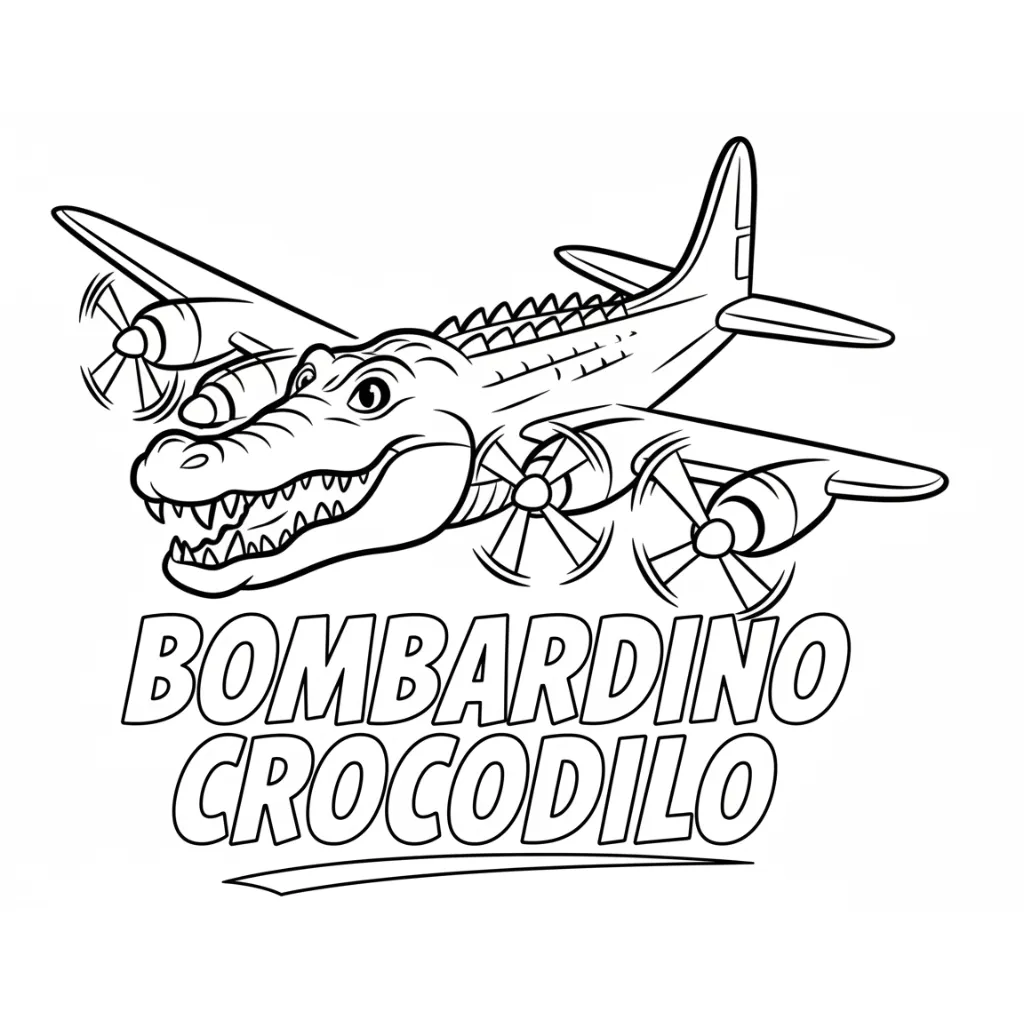 Bombardino Coccodrillo 6 para colorear para imprimir para niño de 10 años