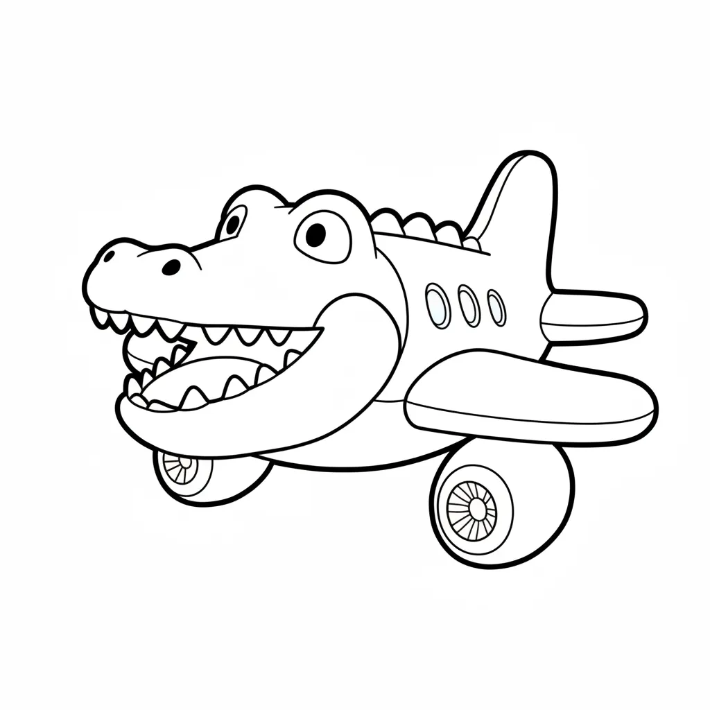 Bombardiro Crocodilo para colorear y dibujo para imprimir