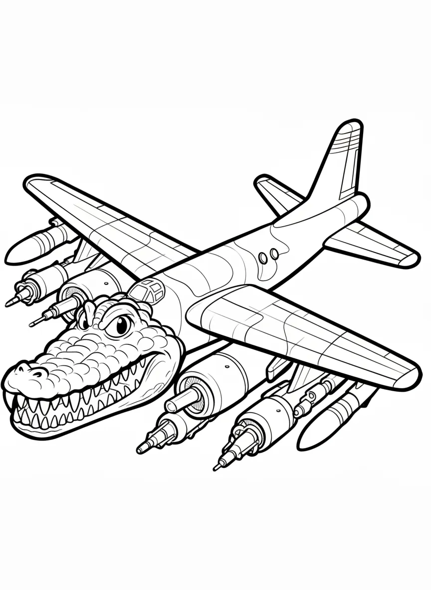 Bombardiro Crocodilo para dibujar en línea
