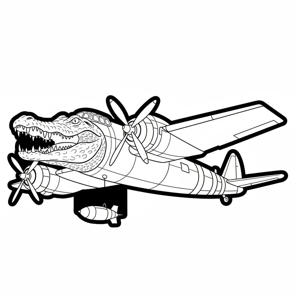 descargar Bombardiro Crocodilo para colorear gratis