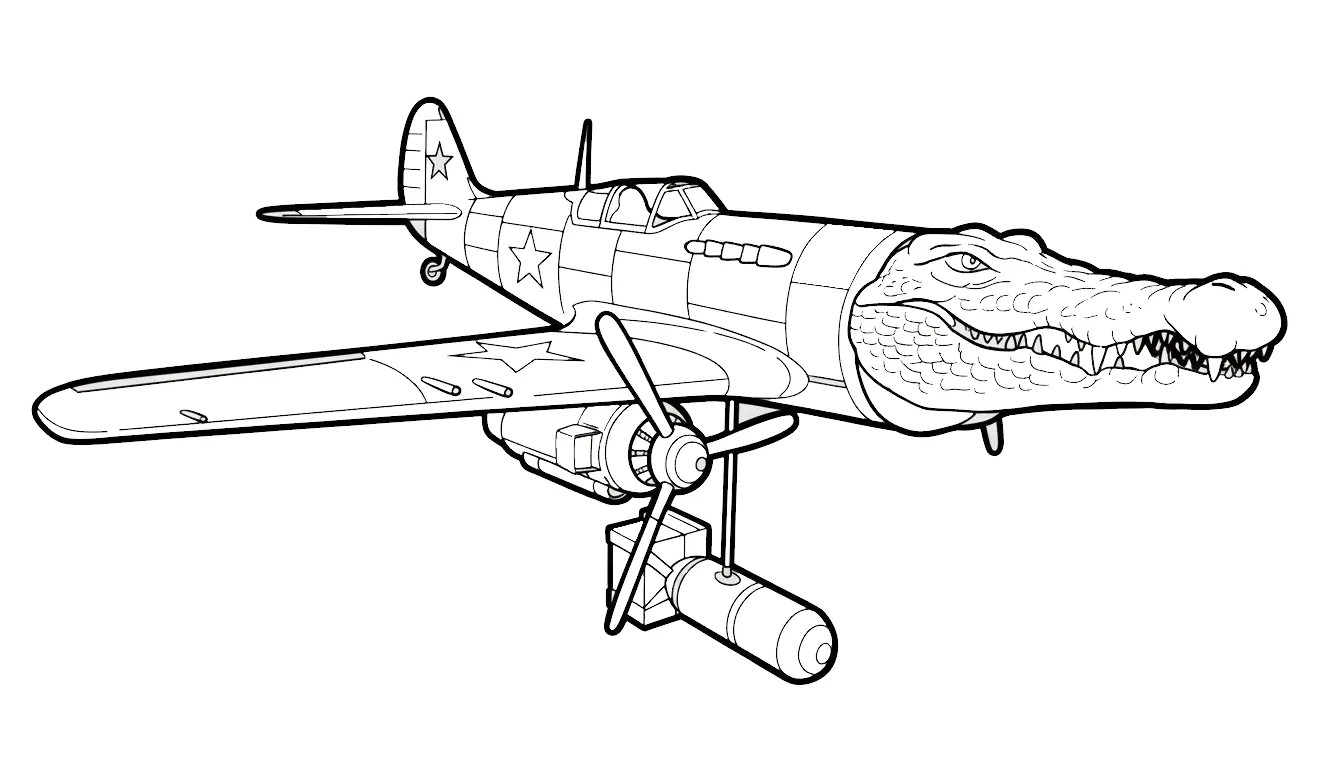 imprimir Bombardiro Crocodilo para colorear gratis