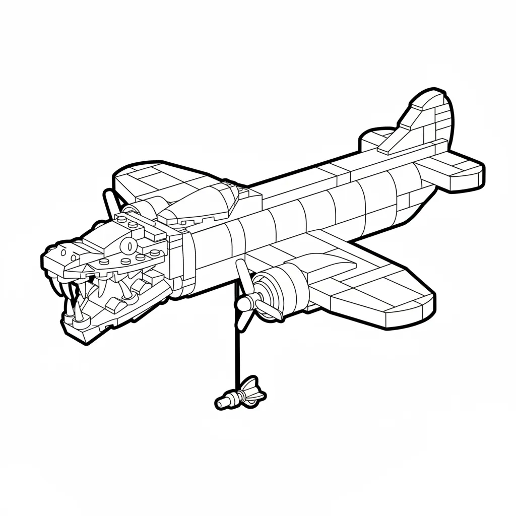 imprimir Bombardiro Crocodilo para colorear