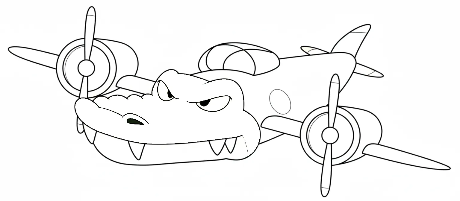 Bombardiro Crocodilo para colorear en línea gratis