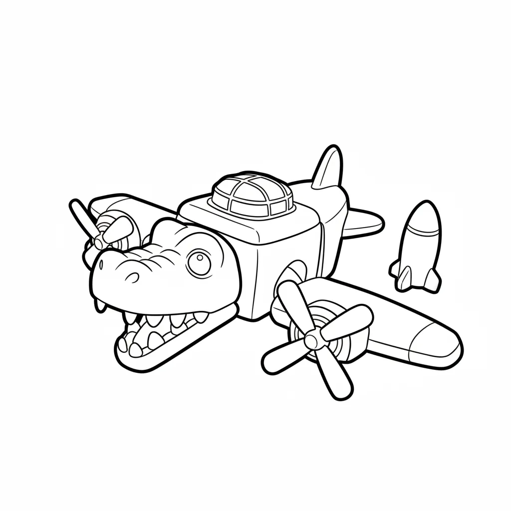 Bombardiro Crocodilo para colorear de para niños
