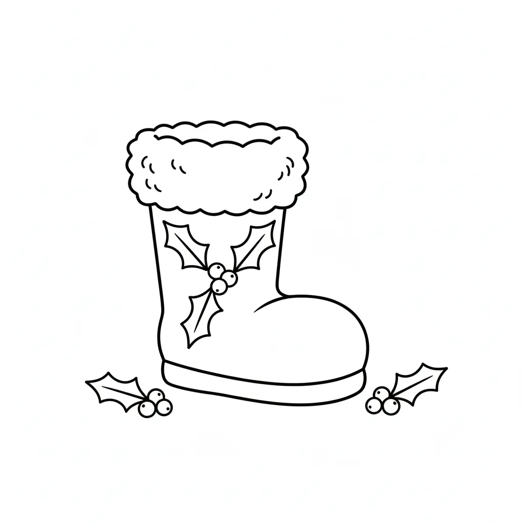 Botas Navideñas 7 para colorear para imprimir para niños