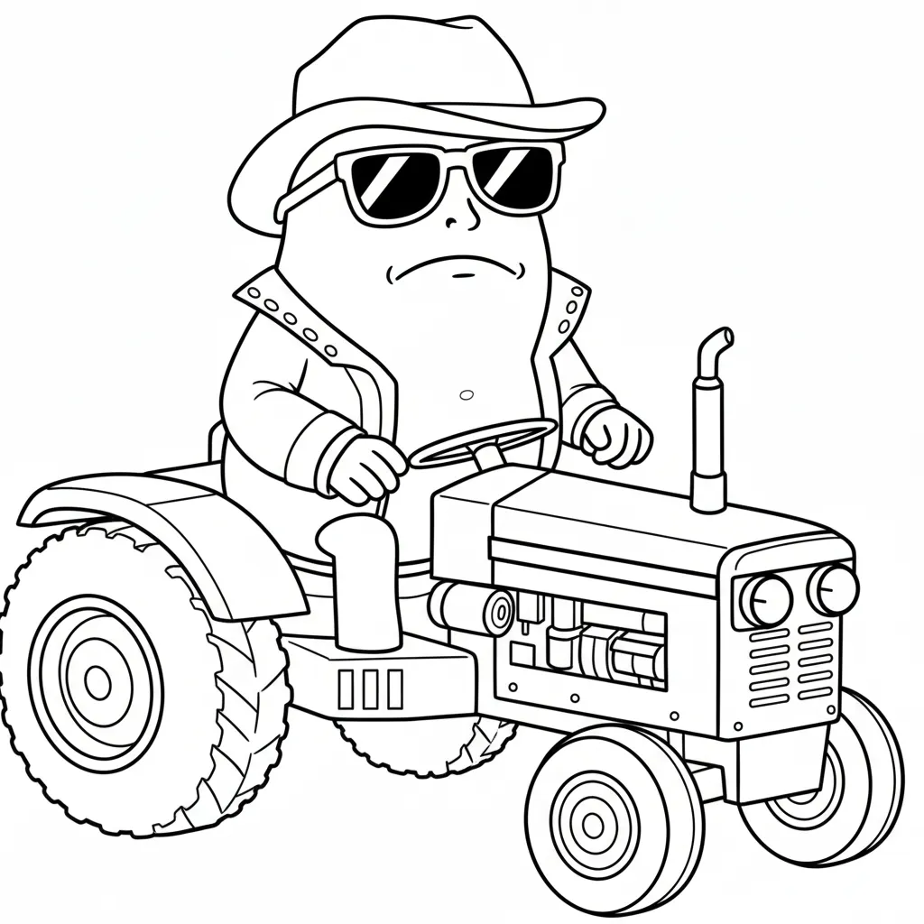 Bulbito Bandito Traktorito 1 para colorear para niño de 3 años