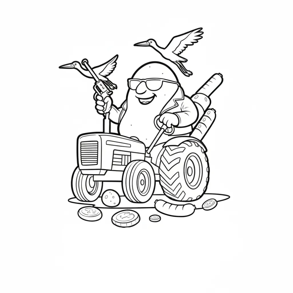 Bulbito Bandito Traktorito 10 para colorear para imprimir para niños