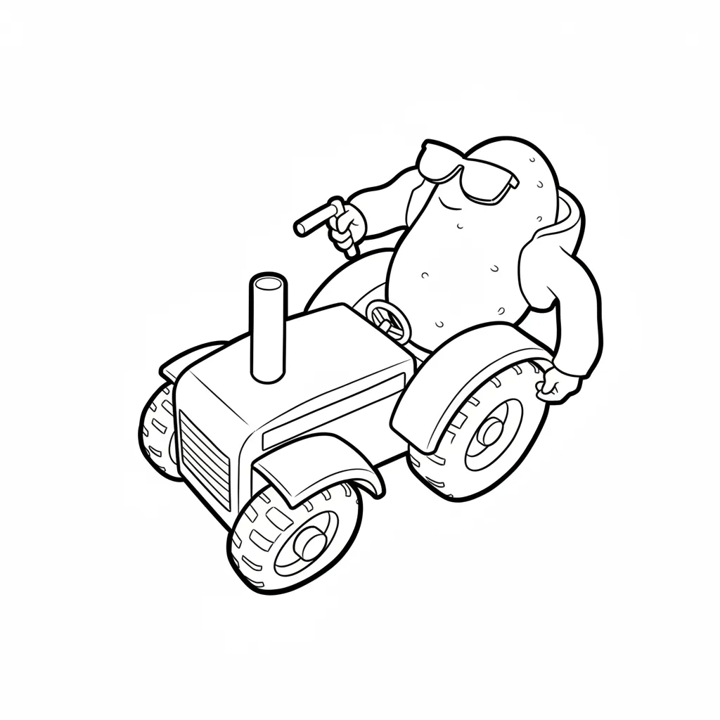 Bulbito Bandito Traktorito 2 para colorear gratis para imprimir