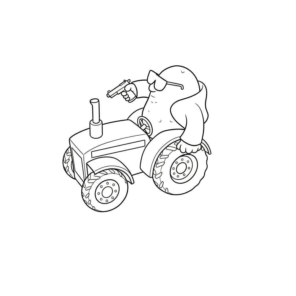 Bulbito Bandito Traktorito 4 para colorear para niño de 2 años