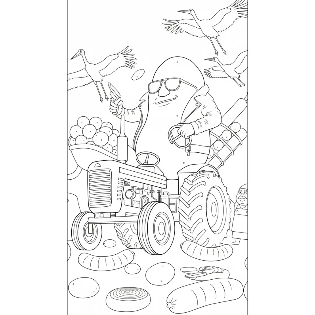 Bulbito Bandito Traktorito 5 para colorear para niño de 3 años