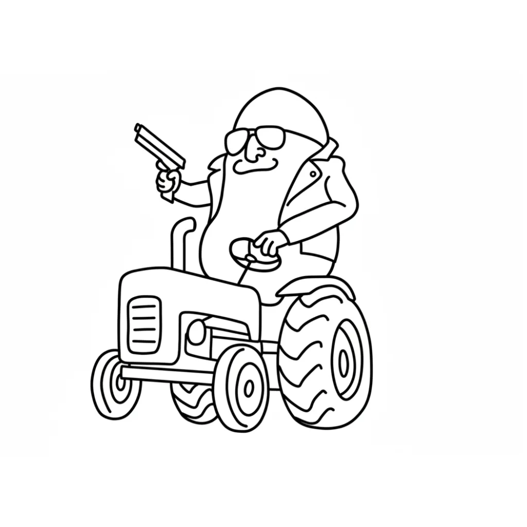 Bulbito Bandito Traktorito 7 para colorear para imprimir gratis