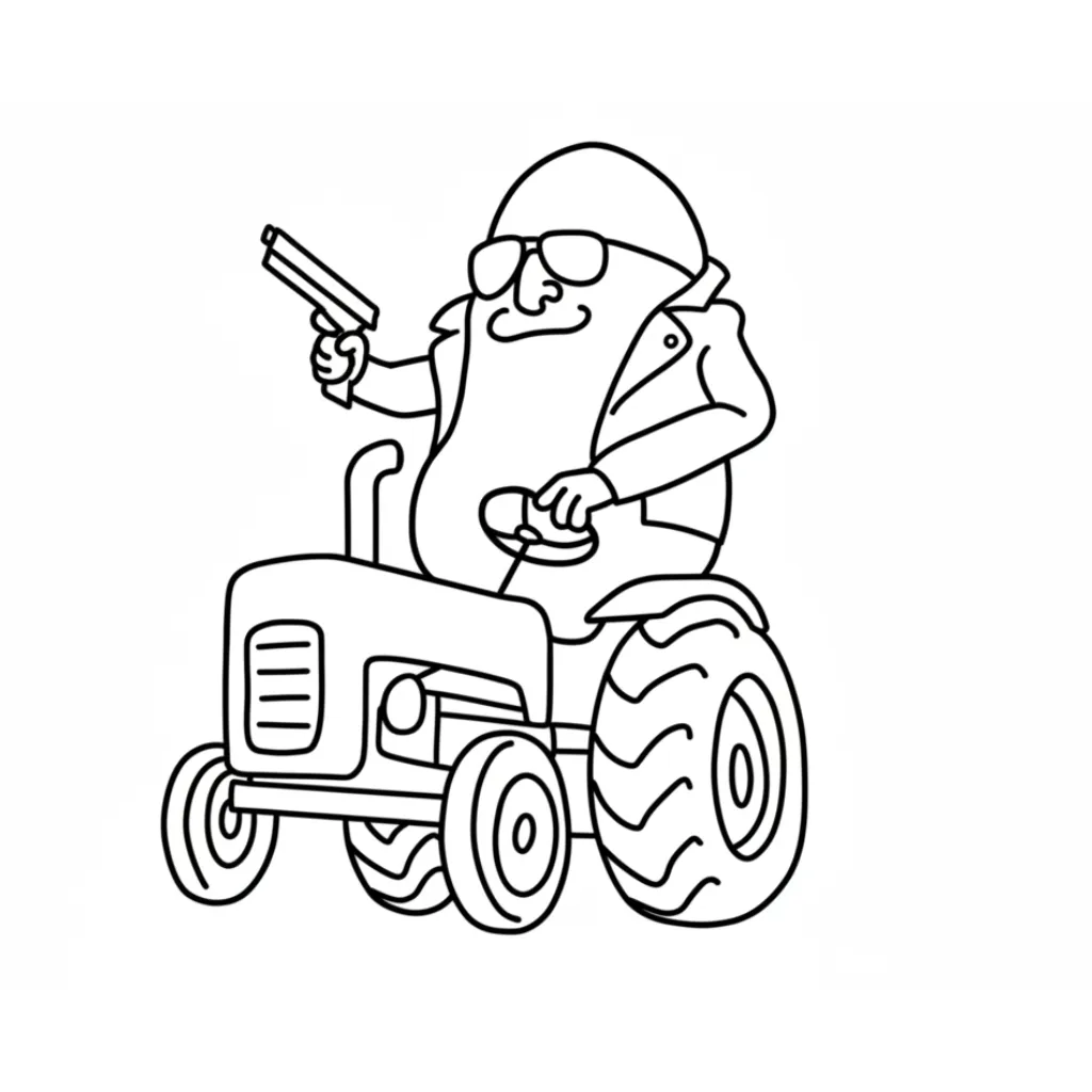 Bulbito Bandito Traktorito 8 para colorear para niño de 4 años