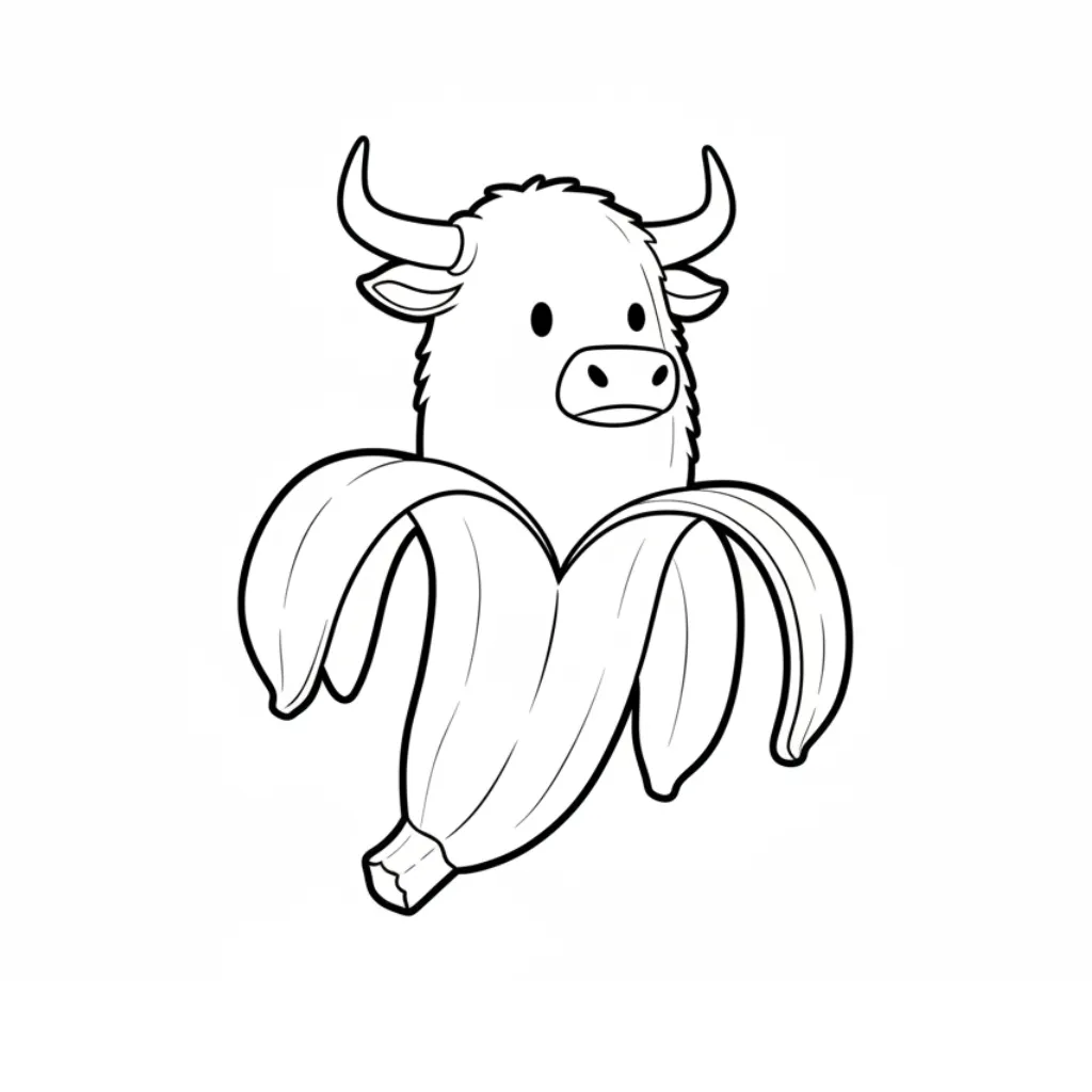 imagen para colorear Bulliccinni Bananini 1 niño