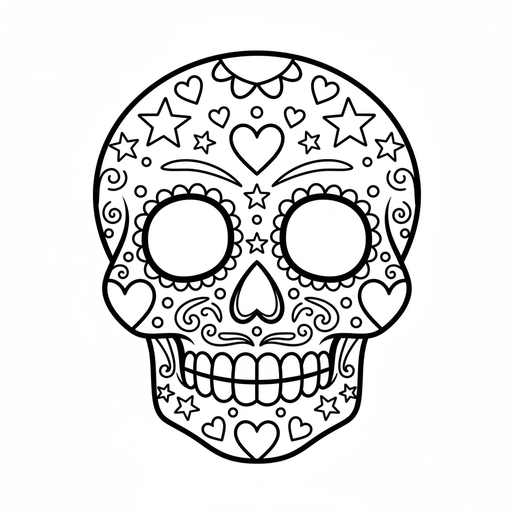 Calavera 1 para colorear para imprimir gratis pdf