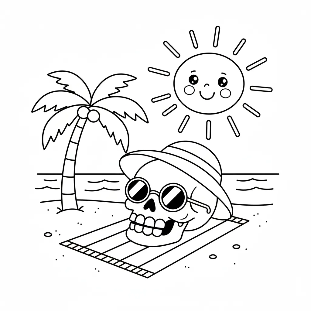 Calavera 11 para colorear para niño de 10 años