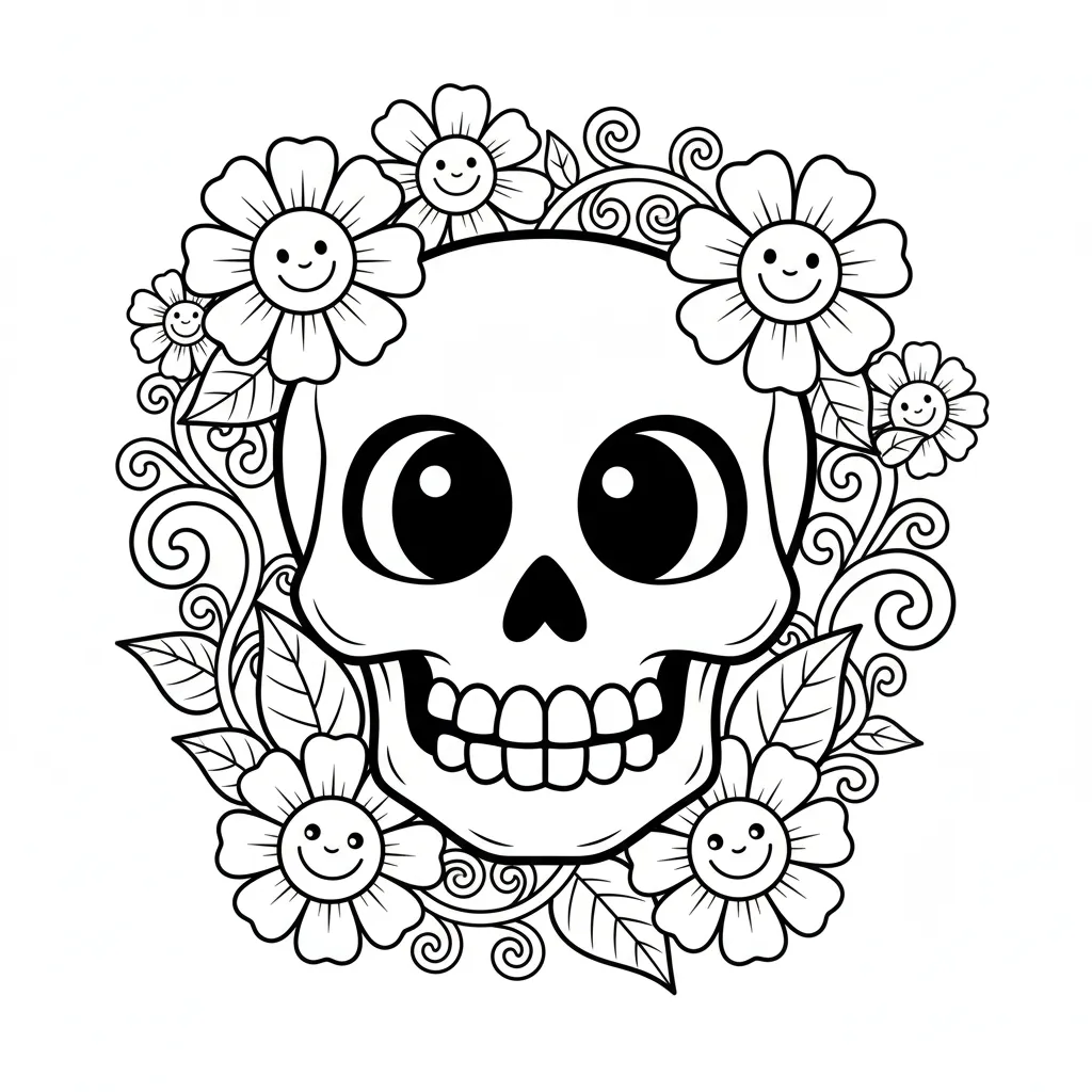 Calavera 17 para colorear para imprimir pdf gratis